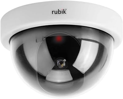 Caméra dôme de vidéosurveillance factice rubik avec lumière led rouge, fausse caméra dôme