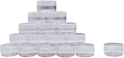 Récipients cosmétiques vides en plastique de 10 g, pot d'échantillon rond transparent