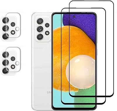 Compatible avec le protecteur d'écran samsung galaxy a52 5g. [2+2] protecteur d'objectif d'appareil
