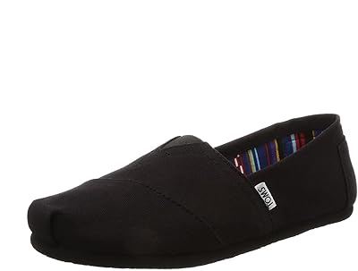 Chaussures en toile à enfiler toms classic pour femmes noires modèle