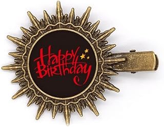 Texte d'art anglais joyeux anniversaire épingle à cheveux soleil chapeaux rétro pinces