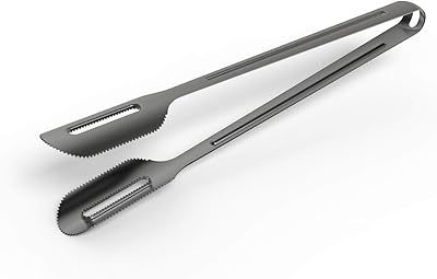 Pince à charbon de bois everdure tri-series pince en acier inoxydable avec revêtement