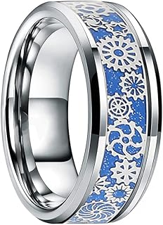 Bague de conception de roue dentée en acier inoxydable yellow chimes pour hommes