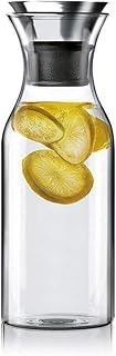 Pichet en verre kh 1000 ml avec couvercle rabattable en silicone en acier