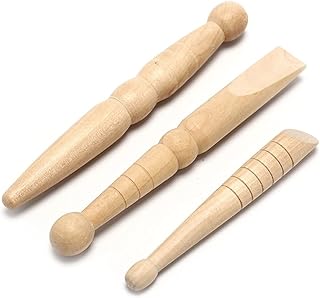 Ensemble de 3 bâtons de massage traditionnels thaïlandais en bois : soulagement