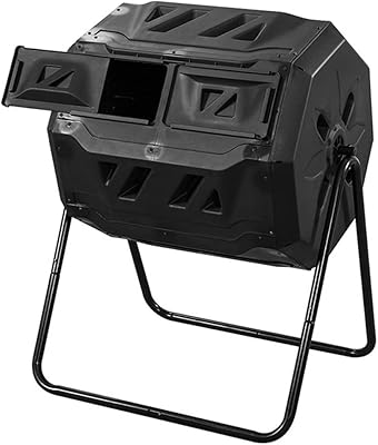Poubelle à compost zerteller avec 2 gobelets à compost doubles rotatifs, poubelle à