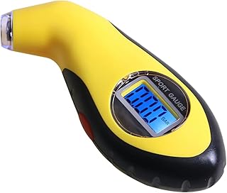 Manomètre numérique ekam led pour pneus 0 ~ 150 psi 4 unités interchangeables