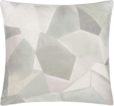 Taie d'oreiller en percale de coton imprimée designer guild, étain géo moderne, 65