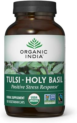 Tulsi indien biologique - basilic sacré, à base d'herbes certifiées biologiques, 180 capsules