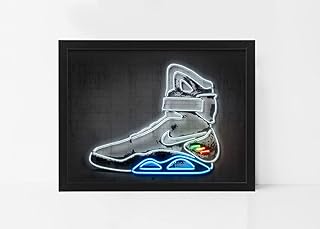 Retour vers le futur, neon air mag art poster avec cadre 50 x