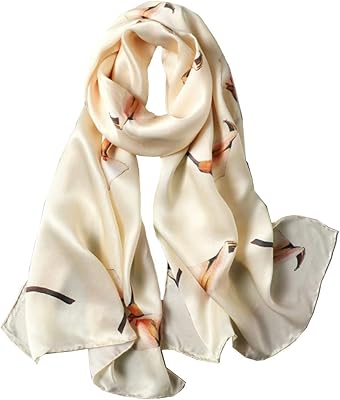 Écharpe longue 100 % soie de mûrier pour femme, grand châle pour la tête