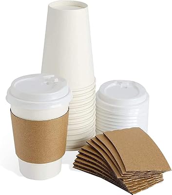 Tasses à café jetables yesosia avec couvercles et emballages - gobelets en papier