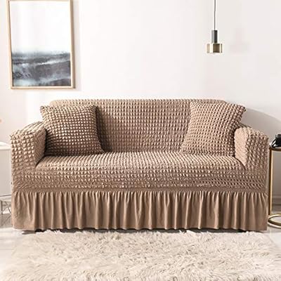 Housse de canapé extensible universelle tout inclus housse anti-poussière avec volants