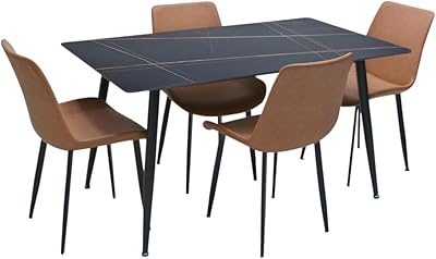 Ensemble de 5 chaises de table à manger karnak modernes, 1 bureau