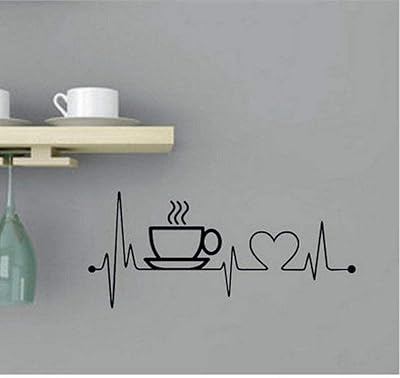 Stickers muraux en vinyle design tasse à café uparik pour la cuisine