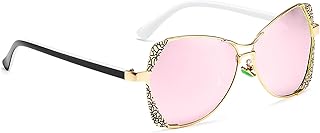 Lunettes de soleil aviateur polarisées pour femmes avec motif sculpté lentille