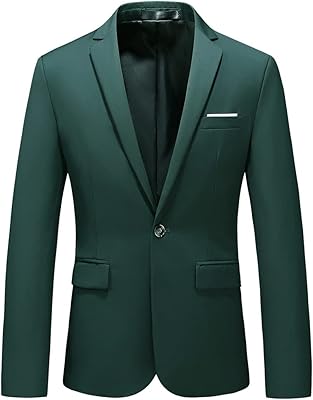 Veste décontractée coupe slim pour hommes, col rabattu à un bouton