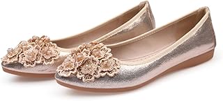 Ballerines pliables pour femmes, chaussures de fête de mariage décontractées avec strass brillants
