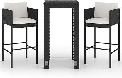 Ensemble de bar de jardin 3 pièces vedaxl avec coussins pour patio extérieur