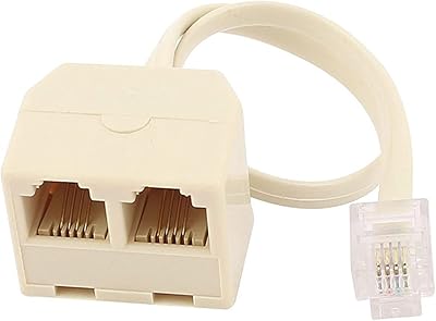 Adaptateur répartiteur de prise téléphonique bidirectionnelle sim rj11 6p4c couleur beige 1 pièce