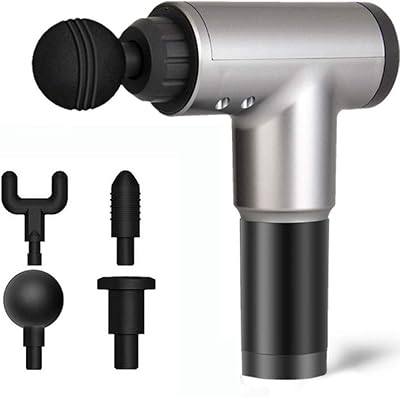 Pistolet de massage électrique de relaxation musculaire avec 4 têtes vibrantes réduisant le bruit