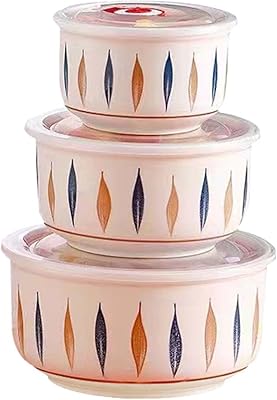 Ensemble de bols à mélanger avec couvercles, bols de préparation en porcelaine