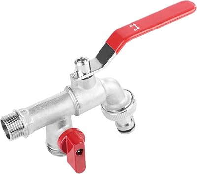Robinet d'eau à double valve 90 degrés 1/2", robinet en laiton pour la maison,