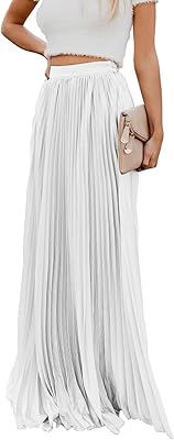 Jupe longue élégante en mousseline de soie taille haute pour femmes, jupe longue