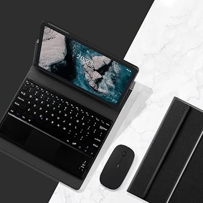 Étui avec clavier arabe et anglais compatible avec la tablette nokia
