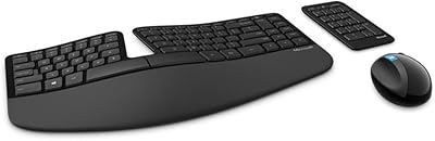 Clavier et souris ergonomiques sans fil de bureau microsoft sculpt l5v 00001