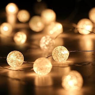 Guirlande lumineuse décorative, guirlande lumineuse boule pour chambre à coucher, lumières décoratives