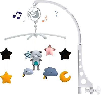 Boîte à musique portable pour lit de bébé avec berceuses pour nouveau-nés, petits