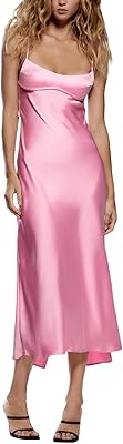 Robe longue longue en satin sans manches pour femmes, couleur unie, soyeuse, à