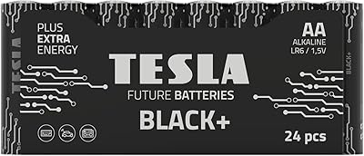 Pile tesla noire + alcaline aa - plus piles extra puissantes lr6/1,5 v