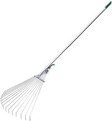 Râteau à feuilles de jardin télescopique perol, feuille de pelouse durable, pelle pliante