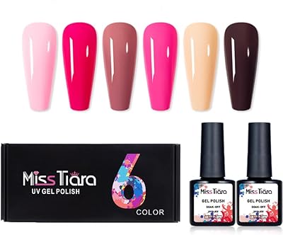 Miss tiara diy ensemble de 6 vernis à ongles gel uv et led