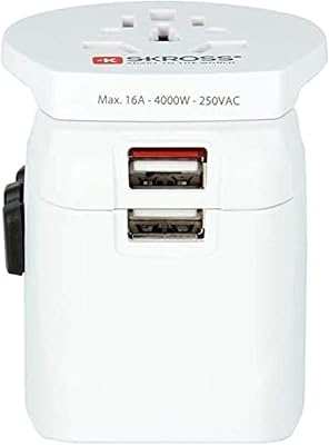Adaptateur de voyage universel scross - adaptateur de prise universel travel essentials avec deux ports de chargement usb pour les états-unis, l'ue, le royaume-uni et le reste du monde. Diaytar Sénégal : Le choix, la qualité, l'économie réunis