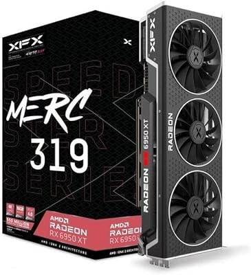 Carte graphique de jeu xfx speedster merc319 rx 6950xt, noire avec 16 go