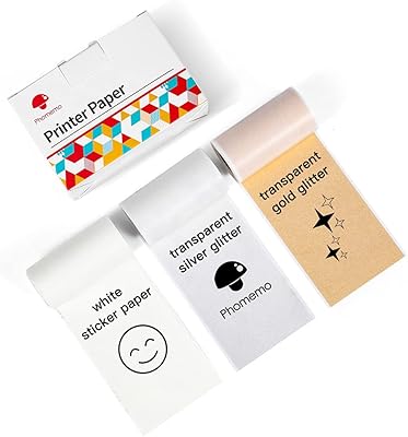 Papier autocollant thermique collant fumimo, papier thermique brillant blanc/or, pour imprimante de poche