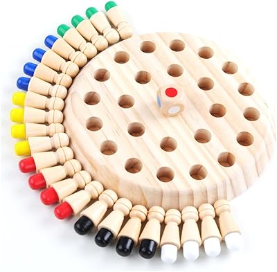 Jeu d'échecs amateur en bois memory match stick, jeu d'échecs à mémoire coloré