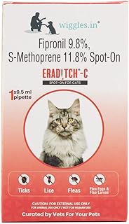 Wiggles spot on treatment gouttes pour chats puces et tiques d'iradich