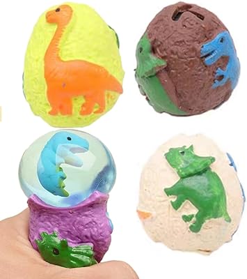Jouets amusants à presser en forme d'œuf de dinosaure, 4 pièces, pour adultes