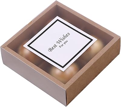 Boîtes à cupcakes avec inserts et fenêtre d'affichage, coffrets cadeaux en kraft marron