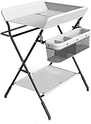 Table à langer pliable pour l'organisation de la chambre du bébé (gris)