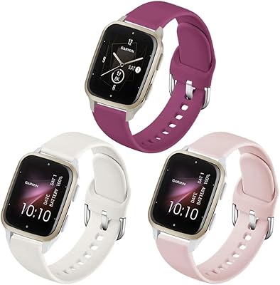 Bracelet en silicone souple sankel 20 mm compatible avec garmin fino