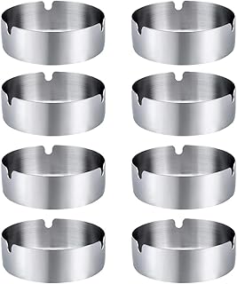 Cendrier rond en acier inoxydable, ensemble de cendriers extérieurs pour la maison, paquet