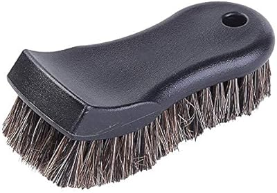Brosse de nettoyage de voiture brosse en cuir crin cheval doux poignée