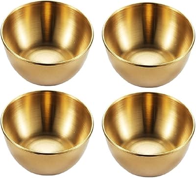4 bols à tremper en acier inoxydable, assiettes à condiments rondes, bol à