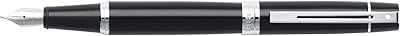 Stylo plume sheaffer 300 noir brillant avec pointe chromée et moyenne