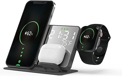 Support de charge sans fil 4 en 1, chargeur sans fil rapide 15